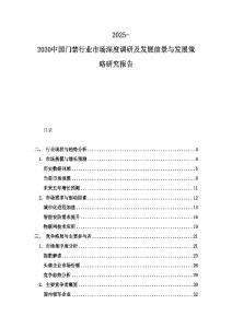 2025-2030中國(guó)門禁行業(yè)市場(chǎng)深度調(diào)研及發(fā)展前景與發(fā)展策略研究報(bào)告