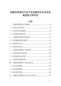 超薄型角磨機(jī)行業(yè)產(chǎn)業(yè)發(fā)展現(xiàn)狀及未來(lái)發(fā)展趨勢(shì)分析研究