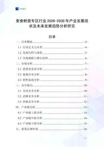素食粉面專區(qū)行業(yè)2026-2030年產(chǎn)業(yè)發(fā)展現(xiàn)狀及未來發(fā)展趨勢分析研究