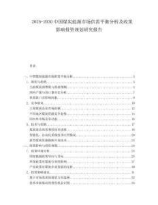 2025-2030中國煤炭能源市場供需平衡分析及政策影響投資規(guī)劃研究報(bào)告