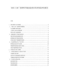 2025工業(yè)廠房照明節(jié)能改造項(xiàng)目經(jīng)濟(jì)效益評估報(bào)告