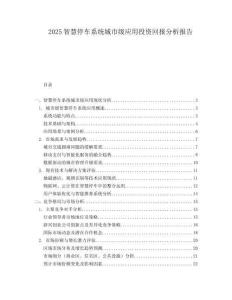 2025智慧停車系統城市級應用投資回報分析報告