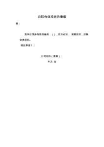 非聯(lián)合體投標(biāo)的承諾
