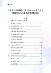 超薄透氣運動腰帶行業(yè)2026-2030年產(chǎn)業(yè)發(fā)展現(xiàn)狀及未來發(fā)展趨勢分析研究