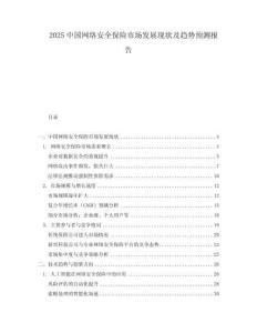 2025中國網絡安全保險市場發展現狀及趨勢預測報告
