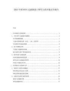 2025中國HEPA過濾器進(jìn)口替代與供應(yīng)鏈安全報(bào)告