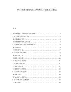 2025微生物菌劑在土壤修復(fù)中效果驗(yàn)證報(bào)告