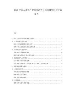 2025中國云計算產業發展趨勢分析及投資機會評估報告