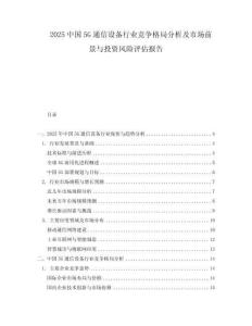 2025中國5G通信設備行業競爭格局分析及市場前景與投資風險評估報告