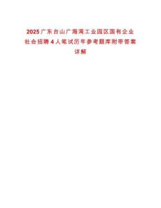 2025廣東臺山廣海灣工業(yè)園區(qū)國有企業(yè)社會招聘4人筆試歷年參考題庫附帶答案詳解