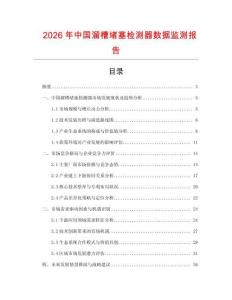2026年中國溜槽堵塞檢測器數據監測報告