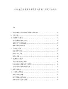 2025醫(yī)療健康大數(shù)據(jù)應(yīng)用開發(fā)現(xiàn)狀研究評(píng)估報(bào)告
