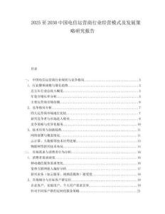 2025至2030中國(guó)電信運(yùn)營(yíng)商行業(yè)經(jīng)營(yíng)模式及發(fā)展策略研究報(bào)告