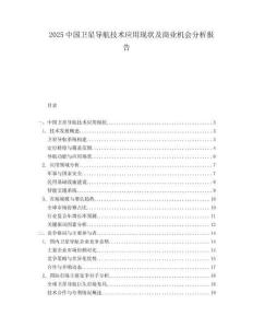 2025中國(guó)衛(wèi)星導(dǎo)航技術(shù)應(yīng)用現(xiàn)狀及商業(yè)機(jī)會(huì)分析報(bào)告