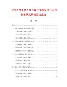 2026及未來5年中國不銹鋼湯勺行業(yè)投資前景及策略咨詢報告
