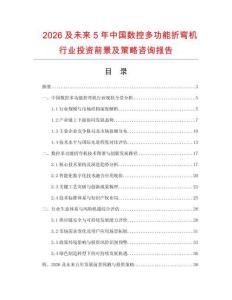 2026及未來(lái)5年中國(guó)數(shù)控多功能折彎?rùn)C(jī)行業(yè)投資前景及策略咨詢報(bào)告