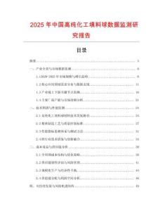 2025年中國高純化工填料球數據監測研究報告