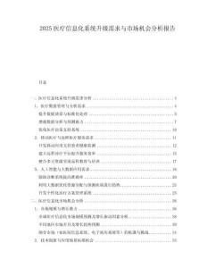 2025醫(yī)療信息化系統(tǒng)升級(jí)需求與市場(chǎng)機(jī)會(huì)分析報(bào)告