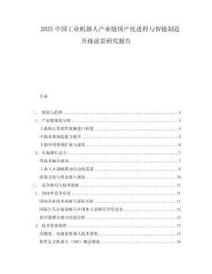 2025中國工業(yè)機(jī)器人產(chǎn)業(yè)鏈國產(chǎn)化進(jìn)程與智能制造升級前景研究報告
