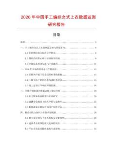 2026年中國手工編織女式上衣數據監測研究報告