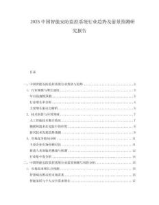 2025中國智能安防監控系統行業趨勢及前景預測研究報告