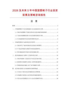 2026及未來5年中國滾塑椅子行業(yè)投資前景及策略咨詢報告