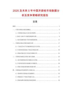 2025及未來5年中國并排線市場數據分析及競爭策略研究報告