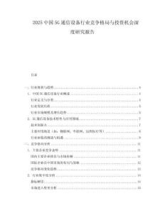 2025中國5G通信設備行業競爭格局與投資機會深度研究報告