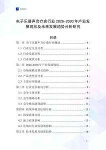 電子樂器聲音療愈行業2026-2030年產業發展現狀及未來發展趨勢分析研究