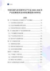 竹制樂器與音樂配件生產行業2026-2030年產業發展現狀及未來發展趨勢分析研究