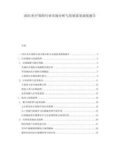 2025醫(yī)療保險(xiǎn)行業(yè)市場(chǎng)分析與發(fā)展前景深度報(bào)告