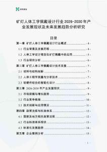 礦燈人體工學(xué)佩戴設(shè)計(jì)行業(yè)2026-2030年產(chǎn)業(yè)發(fā)展現(xiàn)狀及未來發(fā)展趨勢分析研究