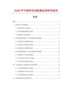 2026年中國熱湯池數(shù)據(jù)監(jiān)測研究報告