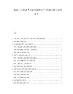 2025工業(yè)機(jī)器人核心零部件國產(chǎn)化率提升路徑研究報告
