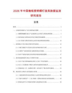 2026年中國橄欖塑柄螺釘旋具數據監測研究報告