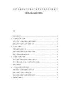 2025智能安防監控系統行業發展趨勢分析與未來投資戰略咨詢研究報告