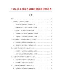 2026年中國雙孔磁珠數據監測研究報告