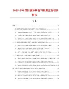 2025年中國防腐除銹材料數據監測研究報告