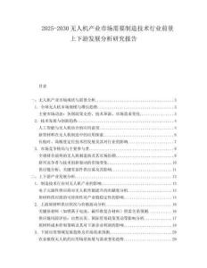 2025-2030無人機(jī)產(chǎn)業(yè)市場需要制造技術(shù)行業(yè)前景上下游發(fā)展分析研究報告