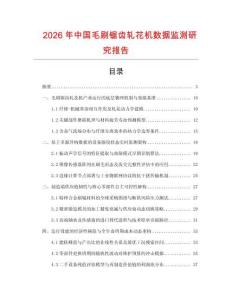2026年中國毛刷鋸齒軋花機數據監測研究報告
