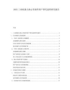 2025工業(yè)機(jī)器人核心零部件國產(chǎn)替代進(jìn)程研究報告