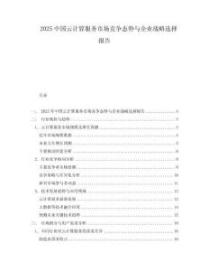 2025中國(guó)云計(jì)算服務(wù)市場(chǎng)競(jìng)爭(zhēng)態(tài)勢(shì)與企業(yè)戰(zhàn)略選擇報(bào)告