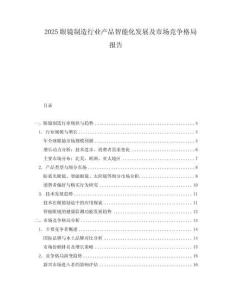 2025眼鏡制造行業產品智能化發展及市場競爭格局報告