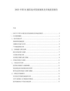 2025中國5G通信技術發(fā)展現狀及市場前景報告