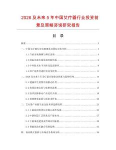 2026及未來5年中國艾療器行業(yè)投資前景及策略咨詢研究報(bào)告