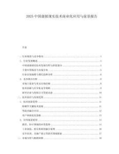 2025中國虛擬現(xiàn)實技術(shù)商業(yè)化應(yīng)用與前景報告