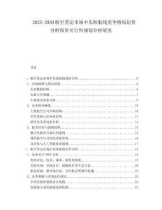 2025-2030航空貨運(yùn)市場(chǎng)中東歐航線競(jìng)爭(zhēng)格局運(yùn)價(jià)分析投資可行性規(guī)劃分析研究