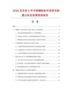 2026及未來5年中國橡膠粉市場現狀數據分析及前景預測報告