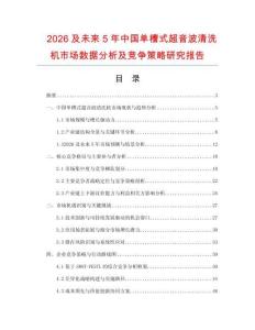 2026及未來5年中國單槽式超音波清洗機(jī)市場數(shù)據(jù)分析及競爭策略研究報(bào)告