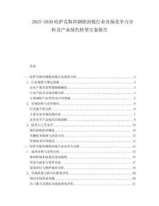 2025-2030哈薩克斯坦鋼鐵冶煉行業(yè)市場競爭力分析及產(chǎn)業(yè)綠色轉(zhuǎn)型方案報告